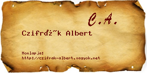 Czifrák Albert névjegykártya