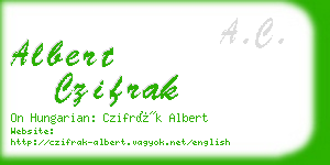 albert czifrak business card